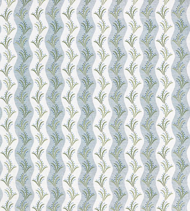 Sidney Stripe Fabric by Nina Campbell Indigo/Ivory