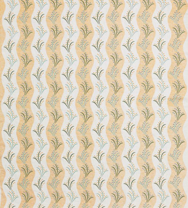 Sidney Stripe Fabric by Nina Campbell Yellow/Eucalyptus/Hyacinth