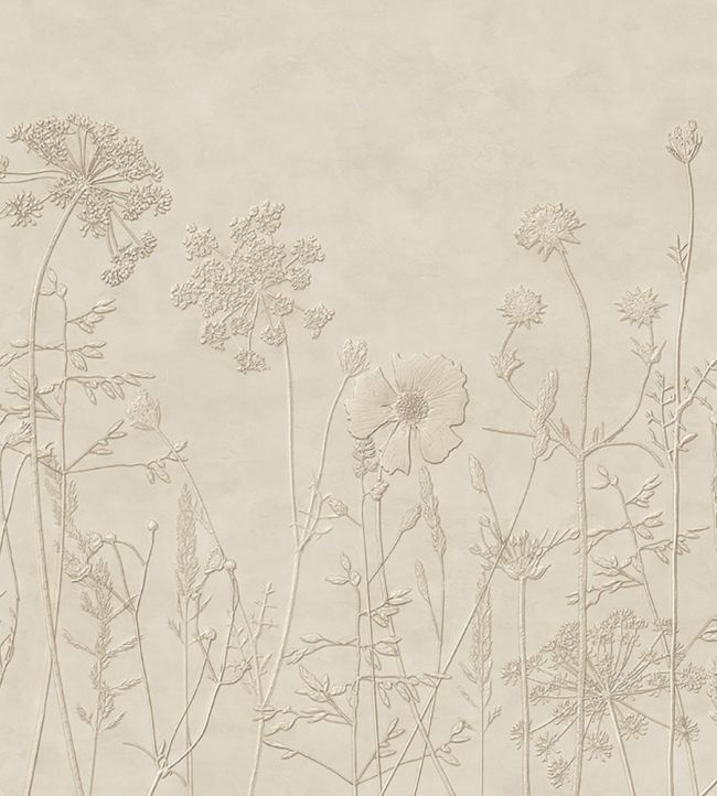 Silhouette Flowers Mural by Eijffinger Beige/Sand