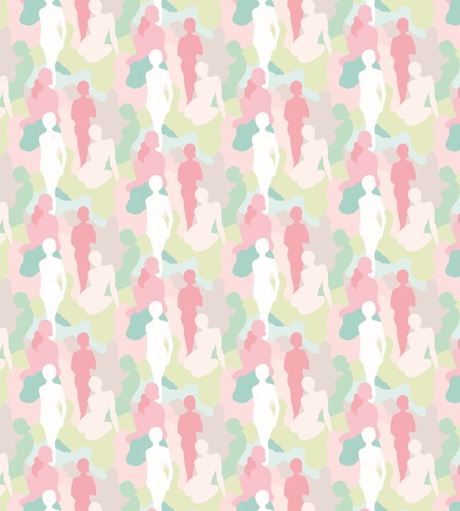 Silhouette Wallpaper by Ohpopsi Taffy Cream