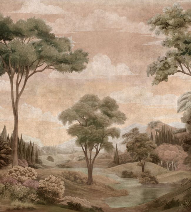 Silk Route Mural by Coordonne Peach