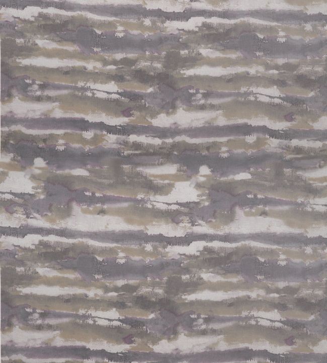 Silver Lining Fabric by Thibaut Eggplant and Copper