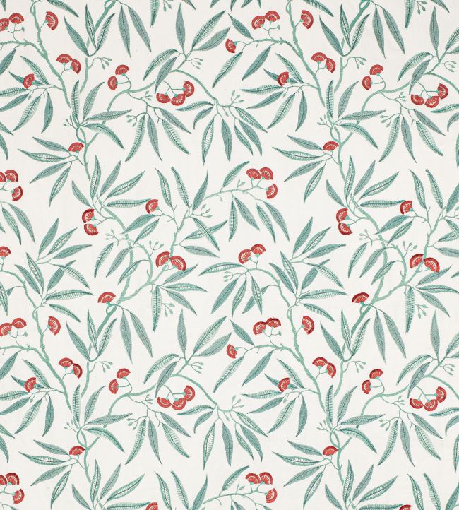 Silverwood Fabric by Jane Churchill Red/Green