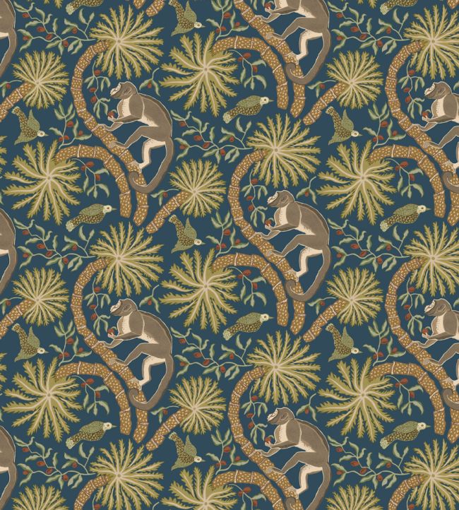 Simia Wallpaper by Josephine Munsey Petrol