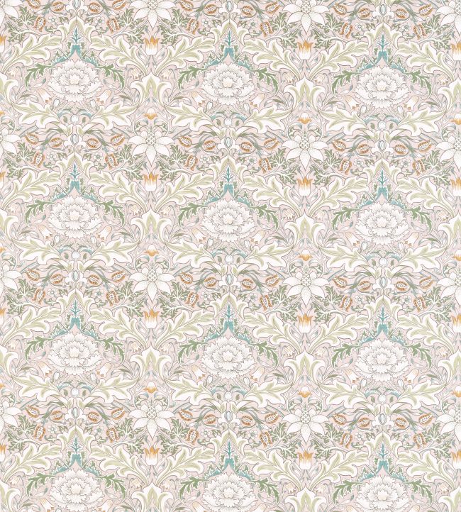 Simply Severn Fabric by Morris & Co Cochineal / Willow