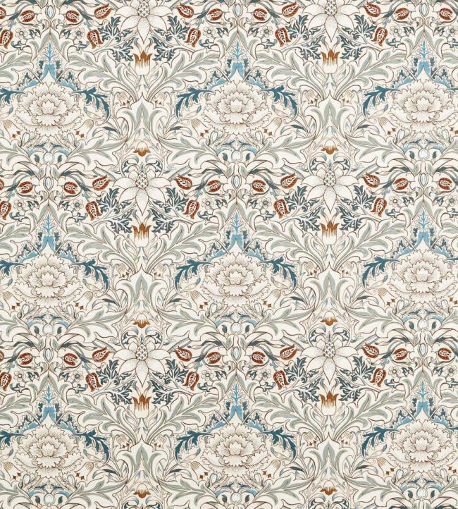 Simply Severn Wide Width Fabric by Morris & Co Sage Leaf/Tan