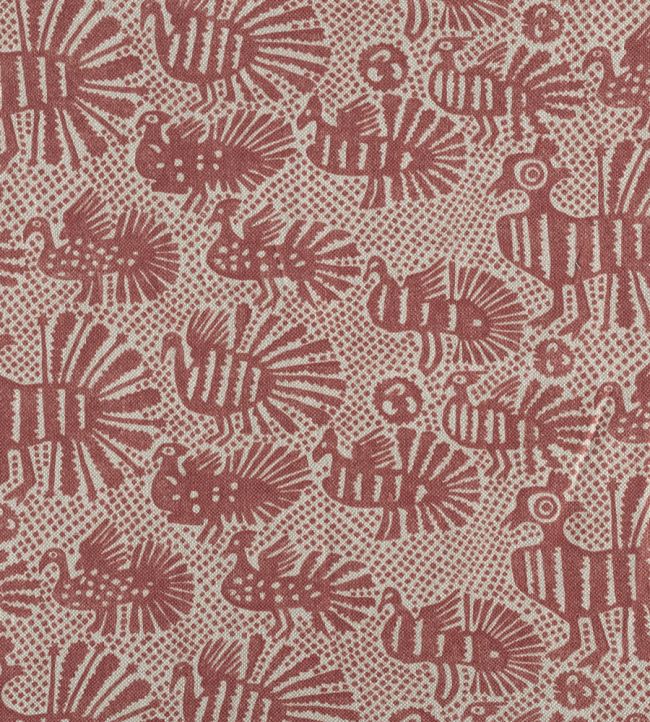 Sirin Fabric by Volga Linen Terracotta/Natural