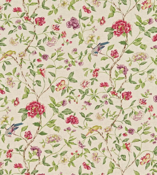 Sissinghurst Fabric by Sanderson Moss/Strawberry