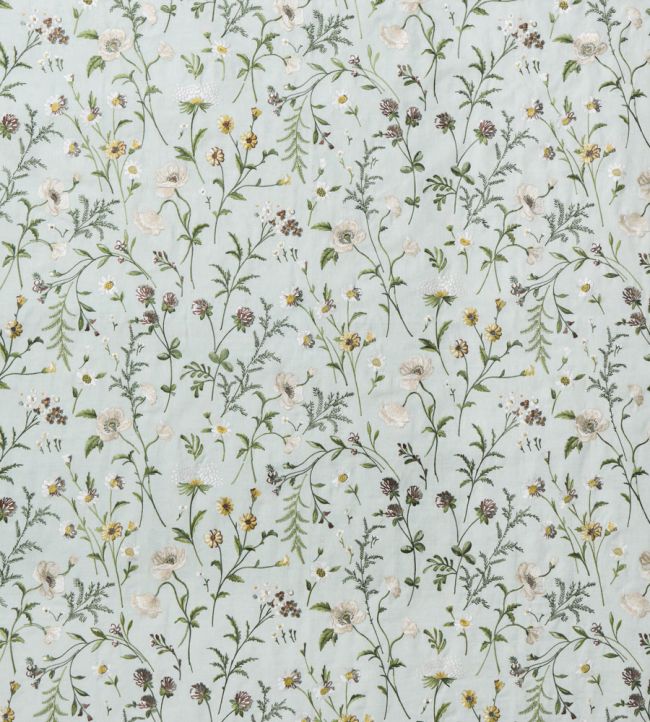 Snowshill Meadow Fabric by Nina Campbell Aqua/Yellow