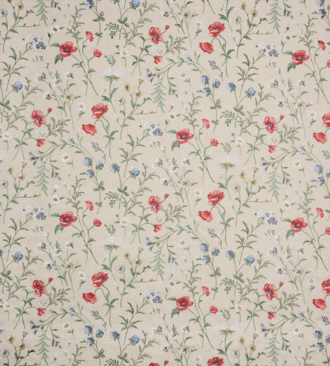Snowshill Meadow Fabric by Nina Campbell Poppy/Blue