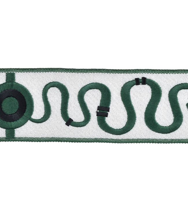 Sofia Embroidered Braid 57mm Trimming by Houles Smeraldo