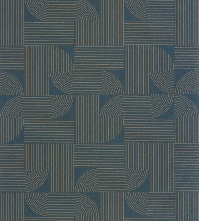 Softness Wallpaper by Caselio Bleu Cuivre