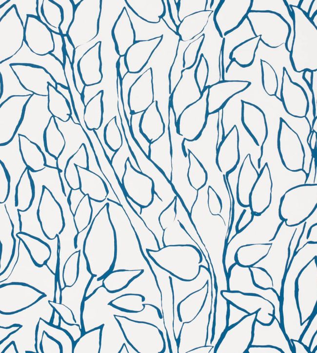 Solandra Vine Wallpaper by Schumacher Navy