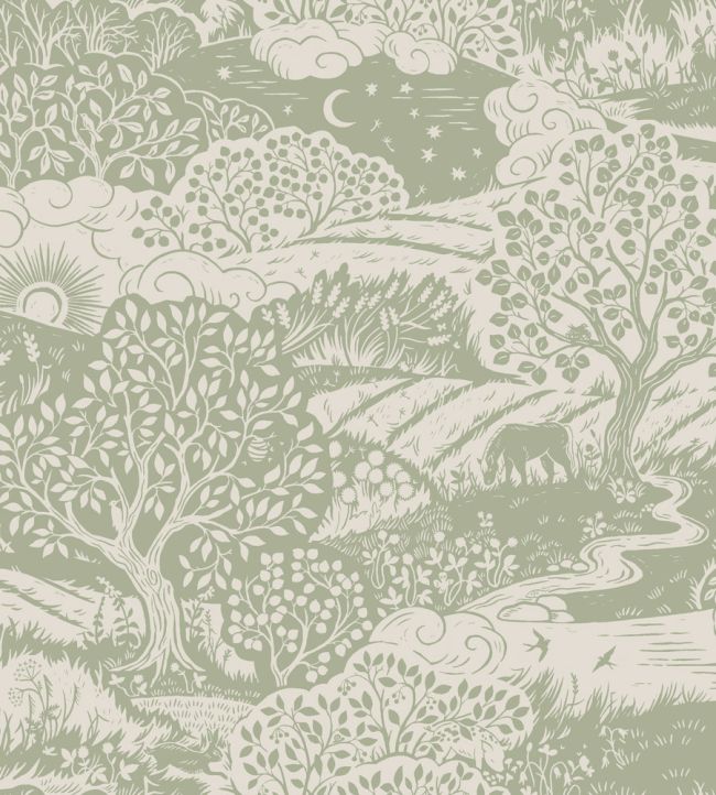 Solangen Wallpaper by Borastapeter Green