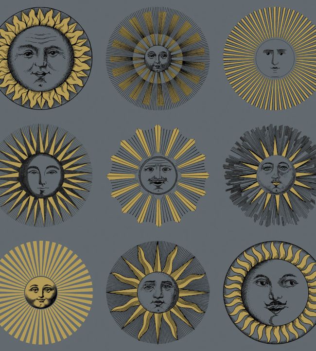 Soli Wallpaper by Cole & Son Midnight & Soft Gold