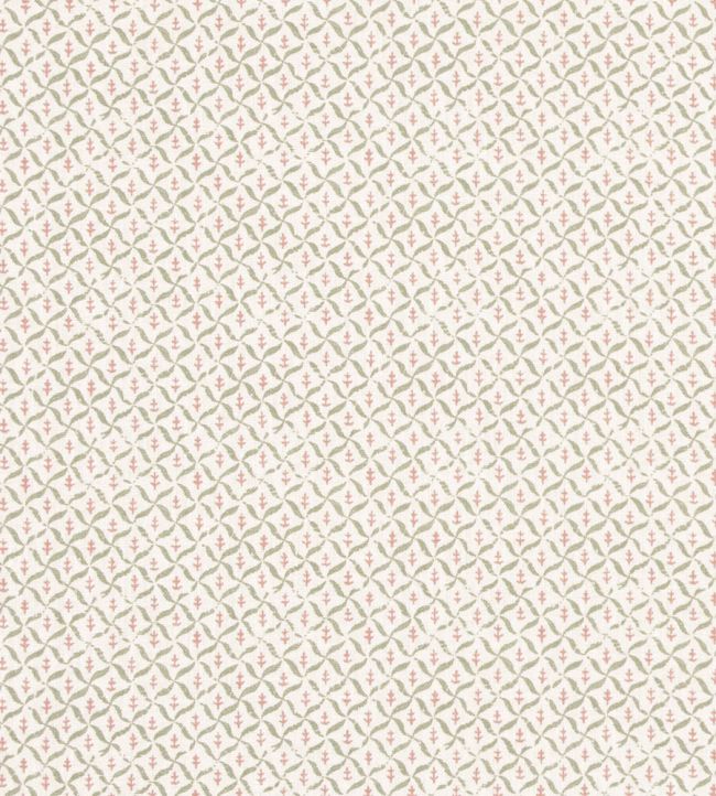 Somerton Trellis Fabric by Mulberry Home Red/Green