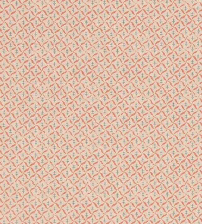 Somerton Trellis Fabric by Mulberry Home Russet/Teal