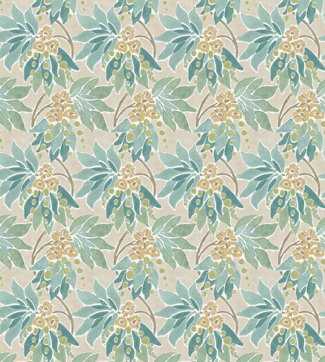 Sonia Fabric by Nina Campbell Aqua/Eucalyptus