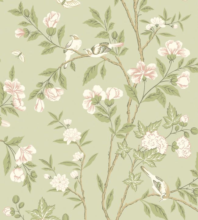 Sophia Magdalena Wallpaper by Borastapeter Soft Green