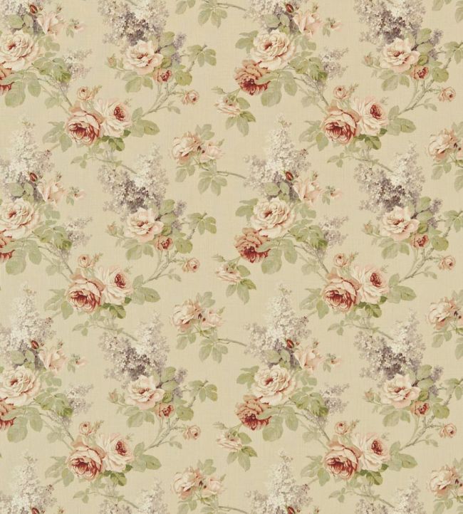 Sorilla Linen Fabric by Sanderson Biscuit/Claret