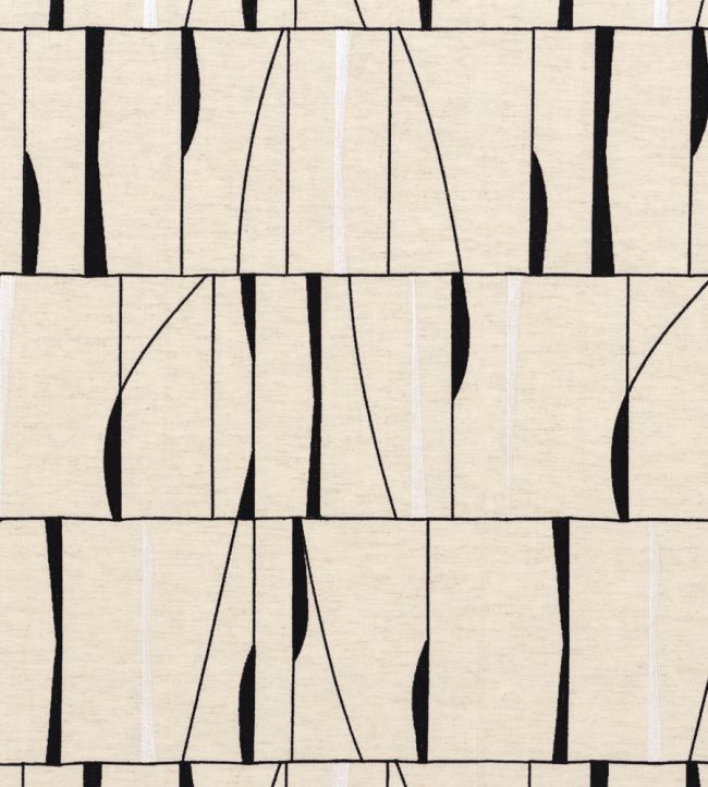Souffle de Vitrail Fabric by Camengo Black & White