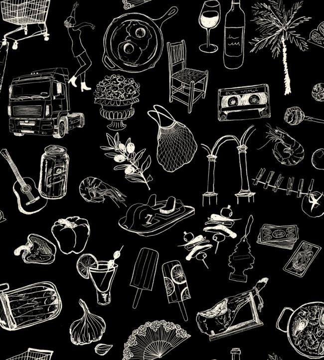 Souvenirs Wallpaper by Tres Tintas Black