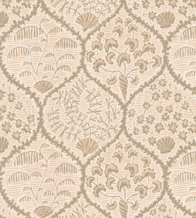 Sowerby Wallpaper by Josephine Munsey Coral and Stepping Stone