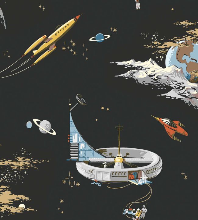 Space Adventure Wallpaper by Borastapeter Black