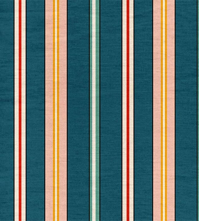 Sporty Stripes Indoor/Outdoor Fabric by Ottoline Blue
