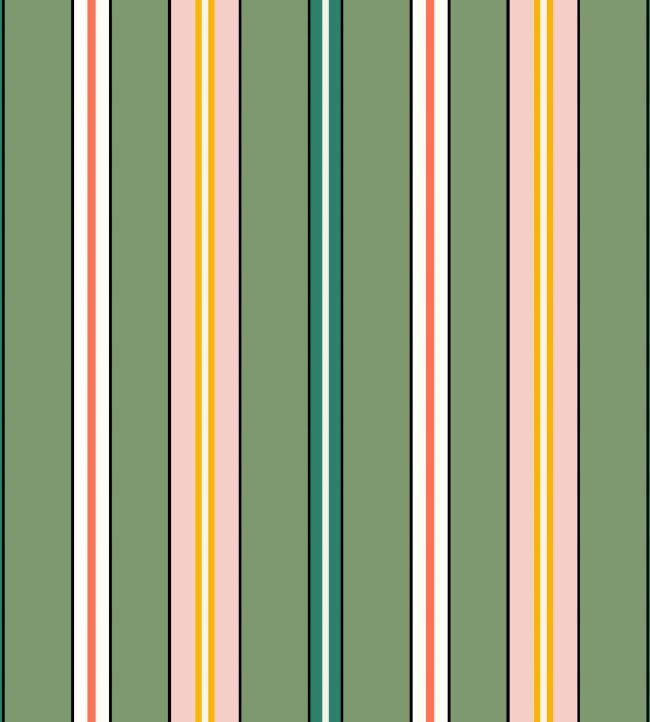 Sporty Stripes Wallpaper by Ottoline Green