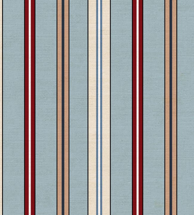 Sporty Stripes Fabric by Ottoline Light blue