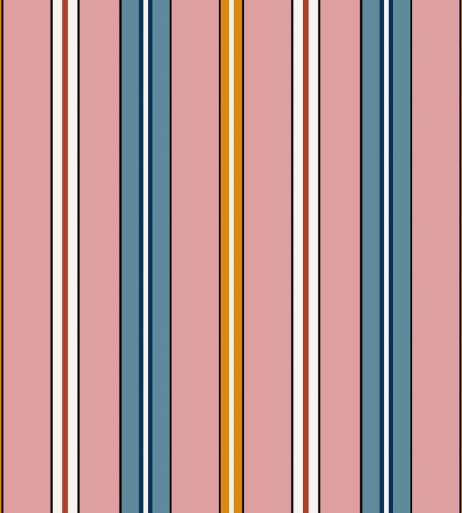 Sporty Stripes Wallpaper by Ottoline Pink