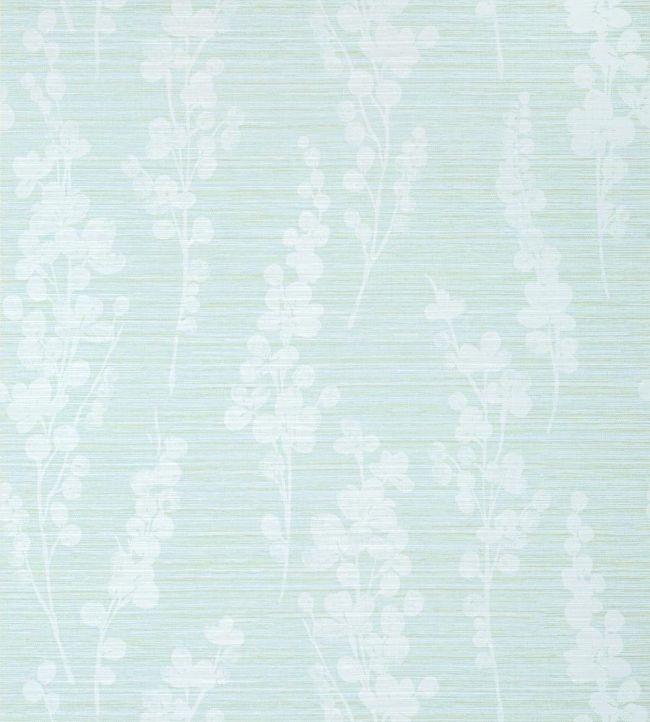 Spring Blooms Wallpaper by Thibaut Soft Green and Blue