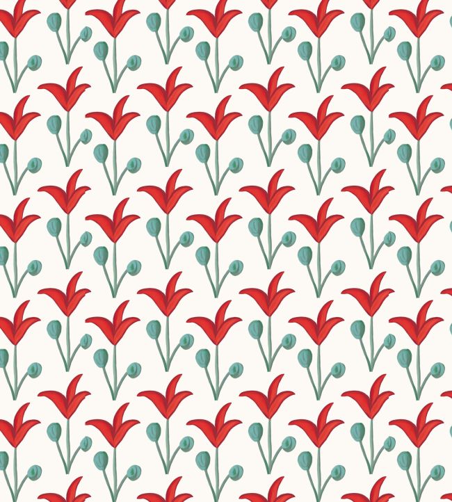 Spring Rhythm Wallpaper by Ottoline Red