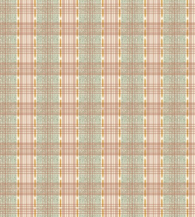 Squiggle Check Fabric by George & Minnie Coral