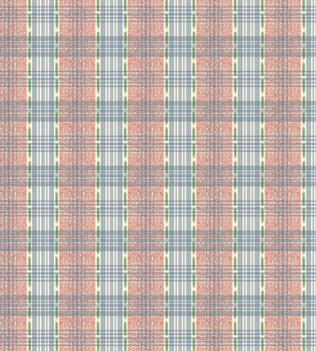Squiggle Check Fabric by George & Minnie Ink/Tomato