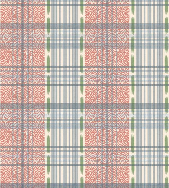 Squiggle Check Wallpaper by George & Minnie Ink/Tomato