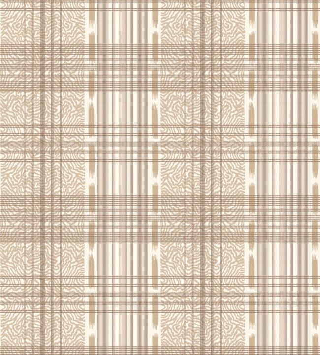 Squiggle Check Wallpaper by George & Minnie Parchment