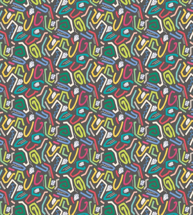 Squiggle Wallpaper by Ohpopsi Onyx Bright