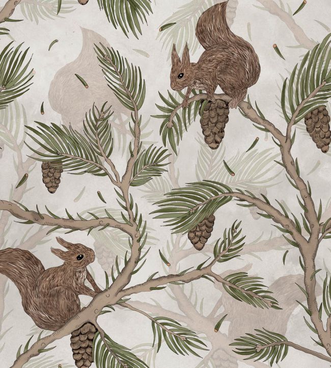 Squirrel Mountain Wallpaper by Rebel Walls Sand