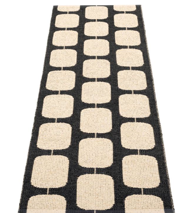 Pappelina Sten Runner rug Black/Cream STX720 Black/Cream