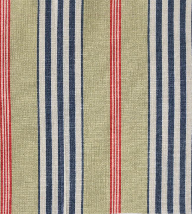 Steyning Fabric by Titley and Marr Prussian, Red & Grass