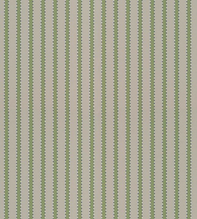 Stiched Stripe Wallpaper by Langelid Von Bromssen Leaf Green