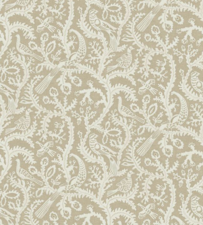 Stitched Birds Wallpaper by Josephine Munsey Greige