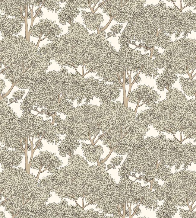 Stockend Woods Wallpaper by Josephine Munsey Cotswold White and Maitland Green
