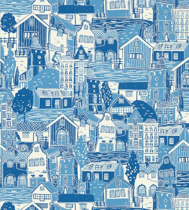 Stockholm Wallpaper by Scion Cloudless Blue