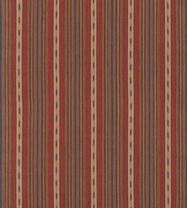 Stony Stripe Fabric by Mulberry Home Rust/Blue
