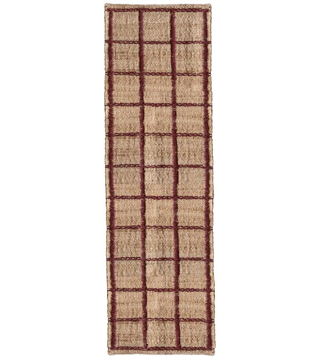 Layered Strata Braided Runner rug Burgundy BRJUBU75240 Burgundy