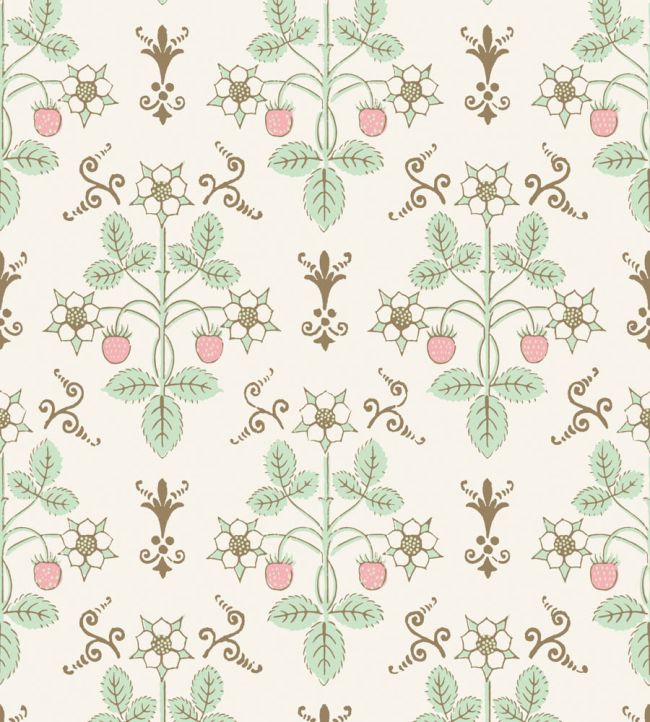 Strawberry Wallpaper by Cole & Son Blush & Mint on Pastel