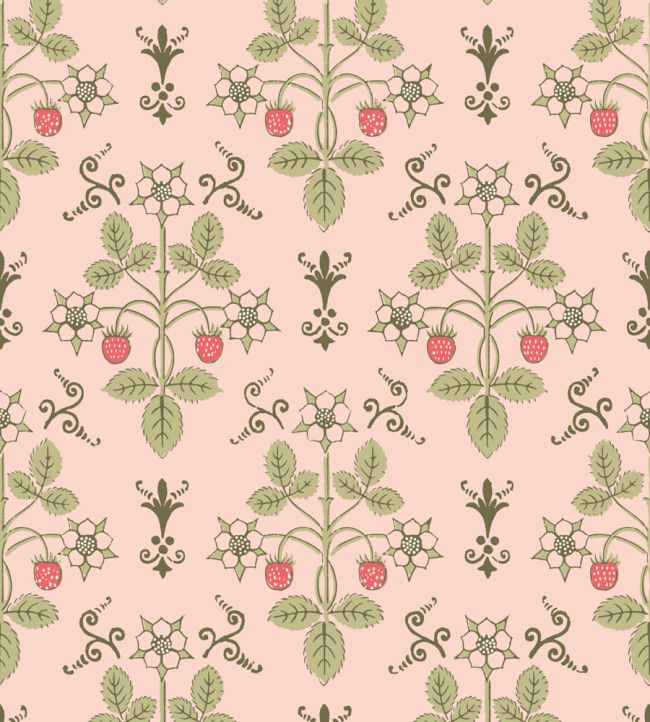 Strawberry Wallpaper by Cole & Son Chelsea Pink